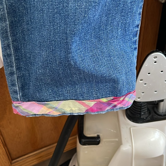 The Denim Tailor Pink Plaid Bows Blue Size 14 - Picture 5 of 8